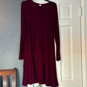 Old Navy size L maroon swing dress